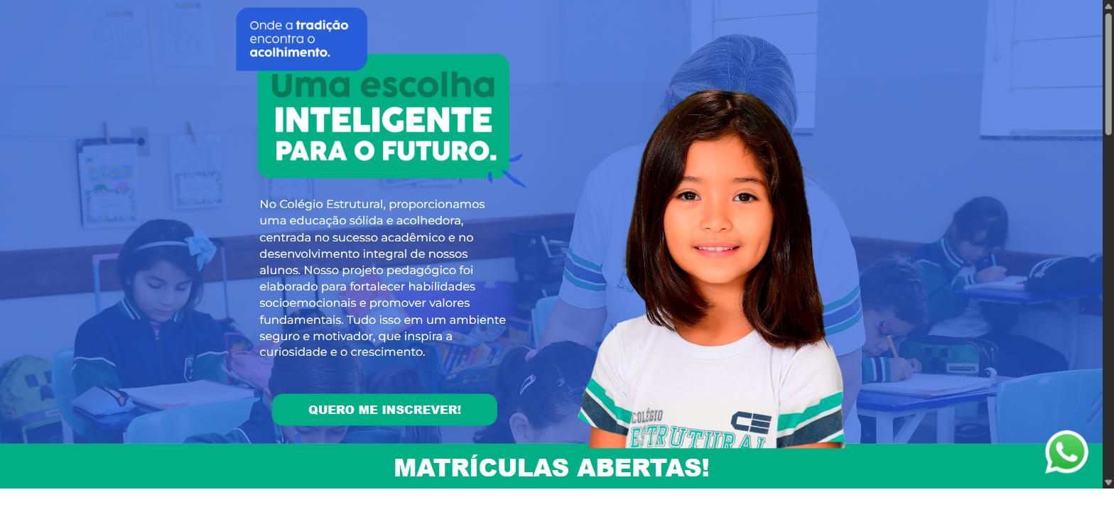 Captura da página inicial de colegioestrutural.com